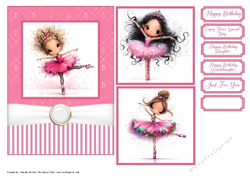 My Little Ballerina Card Front 7x5