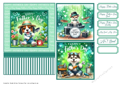 Fathers Day Dogs Card Front 7x5