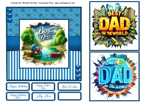 Best Dad Ever 2 Card Front 6x6