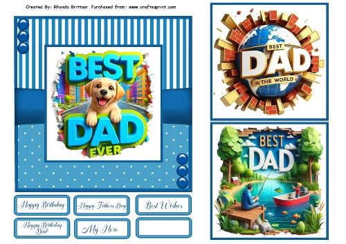 Best Dad Ever 3 Card Front 6x6
