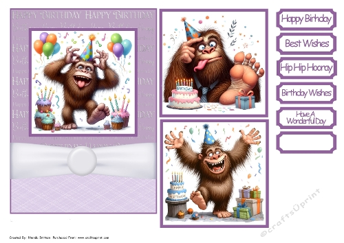Bigfoot Birthday 1 Card Front 7x5