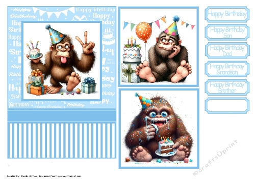 Bigfoot Birthday 2 Card Front 7x5