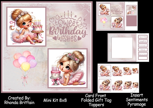 Little Ballerina Birthday Mini Kit 8x8