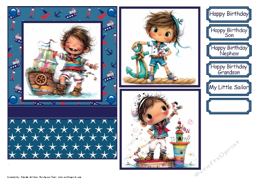 My Little Sailor Card Front 7x5