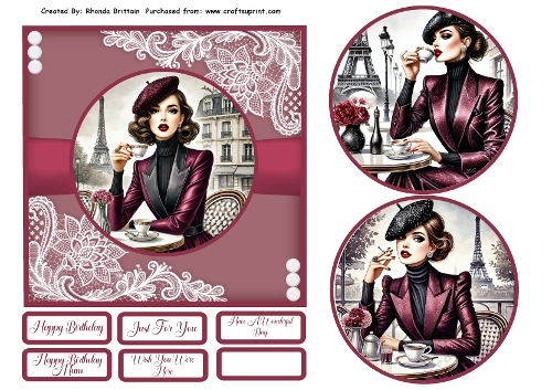 Tea in Paris Card Front 6x6