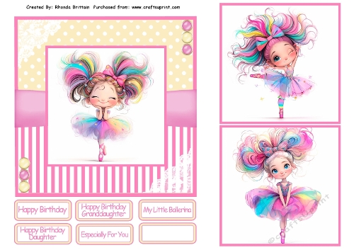 My Little Ballerina 1 Card Front 6x6