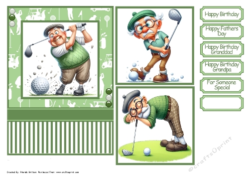 Golfing Grandpa 1 Card Front 7x5