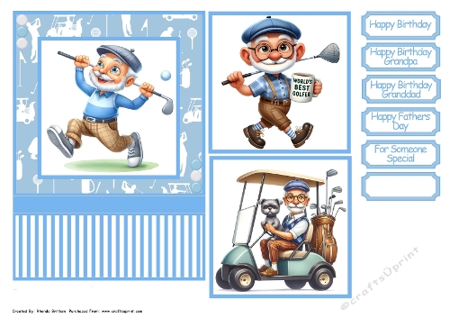 Golfing Grandpa 2 Card Front 7x5