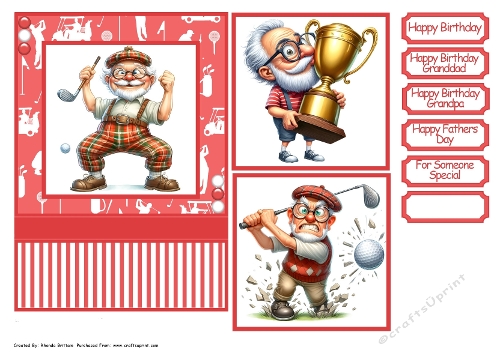 Golfing Grandpa 3 Card Front 7x5