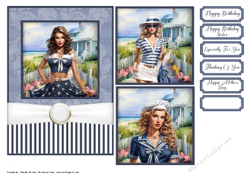 At the Beach Card Front 7x5