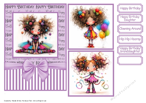 Clowning Around Birthday Card Front 7x5