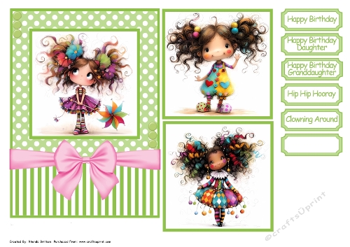Clowning Around Birthday 2 Card Front 7x5
