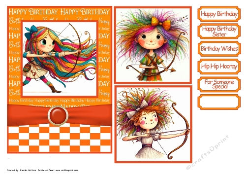 My Little Archer Card Front 7x5