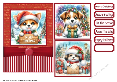 cup1379656_40 - Christmas Puppies Card Front 7x5