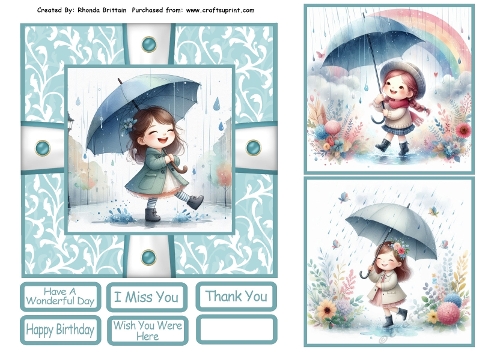 Singing In The Rain Card Front 6x6