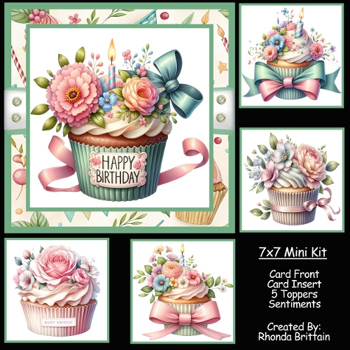 cup1379859_40 - Happy Birthday Cupcakes Mini Kit 7x7