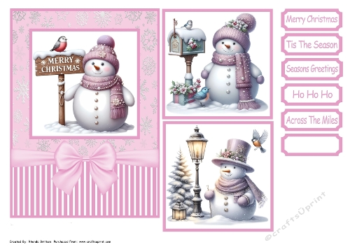 Christmas Snowman Card Front 5x7