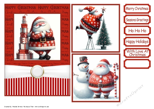 Jolly Santa 1 Card Front 5x7