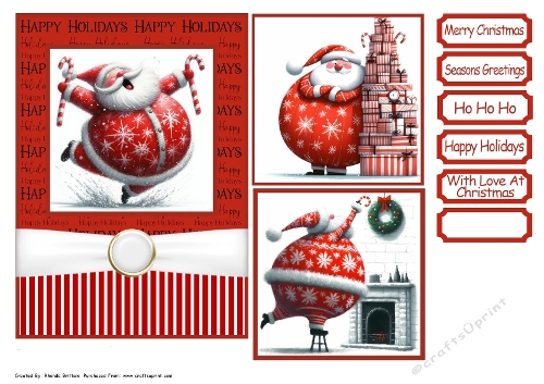 Jolly Santa 2 Card Front 5x7