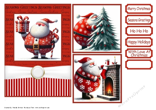 Jolly Santa 3 Card Front 5x7