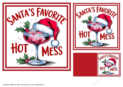 Santas Favourite Hot Mess Toppers and Gift Card