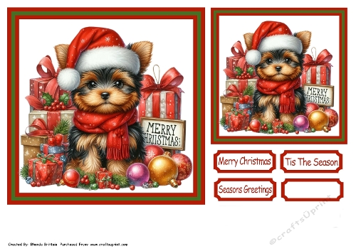 Christmas Puppy Card Front & Topper