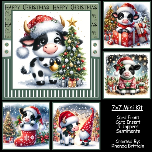 Christmas Cows Mini Kit 7x7