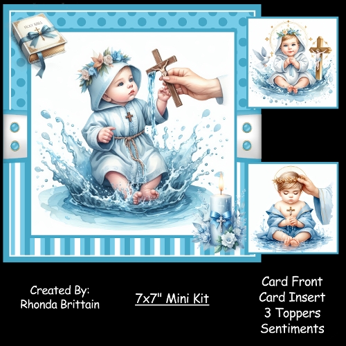 Baby Boy Baptism Mini Kit 7x7