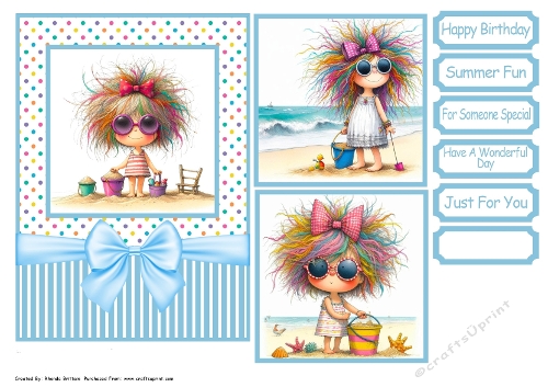A Day at the Beach Card Front 5x7