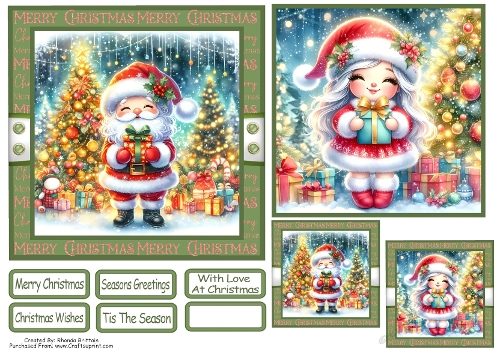 Christmas Presents For You 1 Card Front With Matching Gift Tag 6x6
