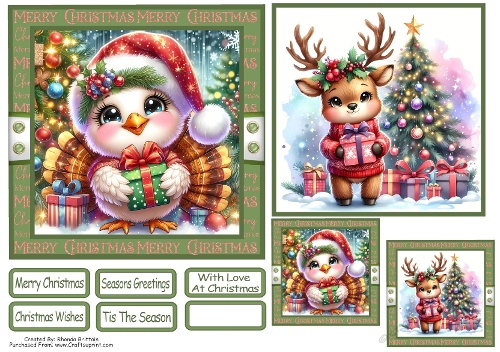 Christmas Presents For You 4 Card Front With Matching Gift Tag 6x6