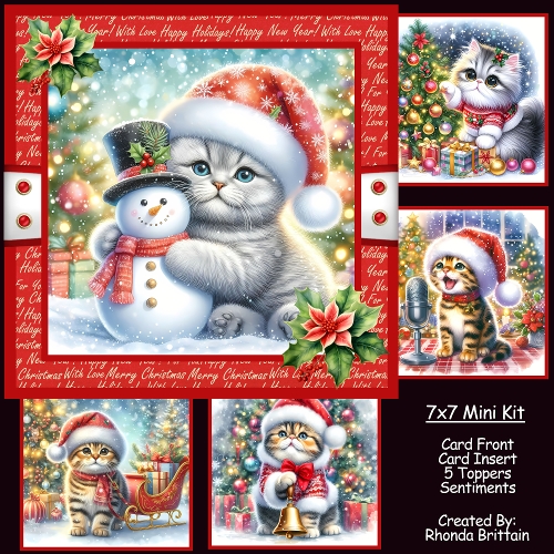 Christmas Cats Mini Kit 7x7