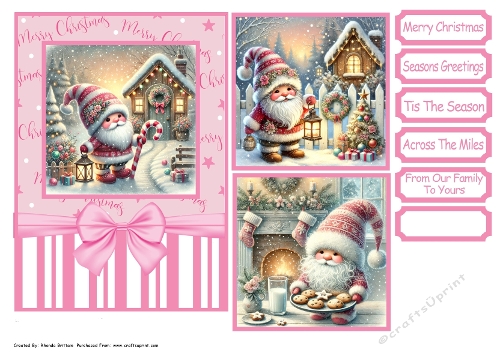 Christmas Gnomes Card Front 5x7