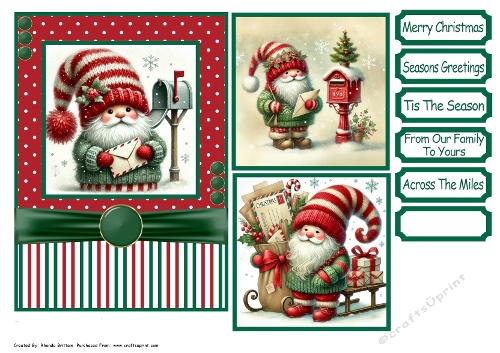 Christmas Gnomes Letters To Santa Card Front 5x7
