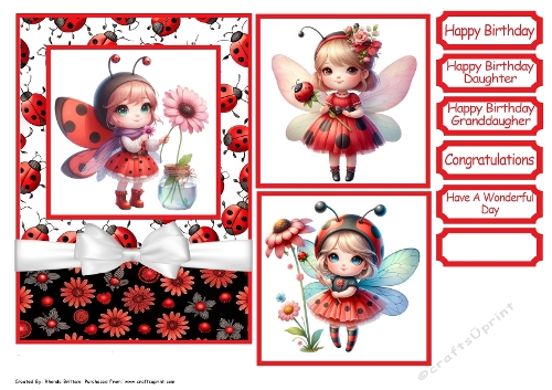 My Little Lady Bug Card Front 5x7