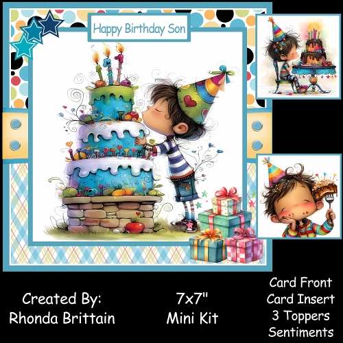 Birthday Cake Boy 1 Mini Kit 7x7