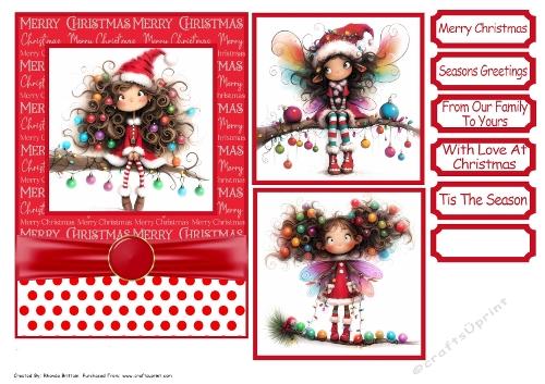 Christmas Fairies Card Front 5x7