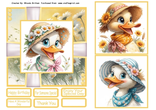 Duck Day Out Card Front 6x6