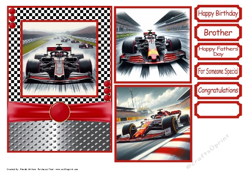 Formula 1 Racing Card Front 5x7