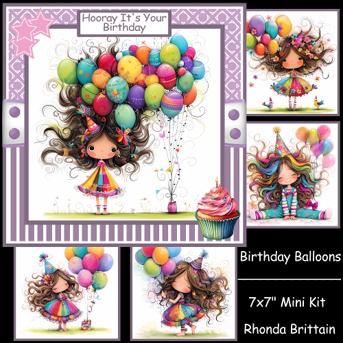 Birthday Balloons Mini Kit 7x7