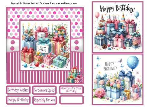 Birthday Presents Card Front 6x6