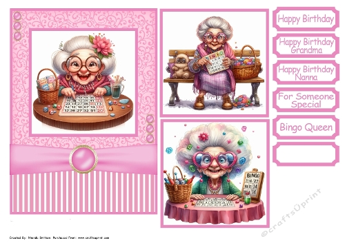 Grandma Goes to Bingo Card Front 5x7