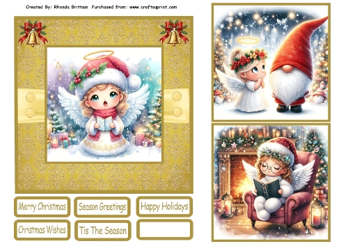 Christmas Angels Card Front 6x6