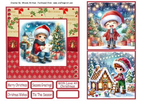 Christmas Boys Card Front 6x6