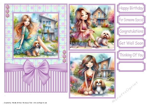 A Girl and Her Dog Card Front 5x7