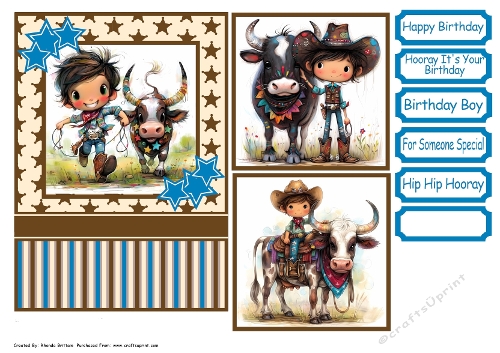 I Wanna Be A Cowboy Card Front 5x7