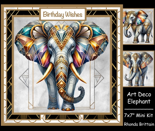 Art Deco Elephant Mini Kit 7x7