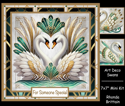 Art Deco Swan Mini Kit 7x7