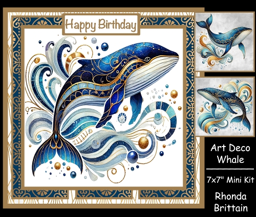 Art Deco Whale Mini Kit 7x7