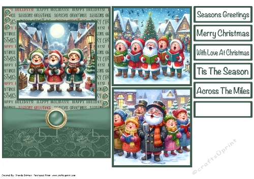 Christmas Carollers Card Front 5x7